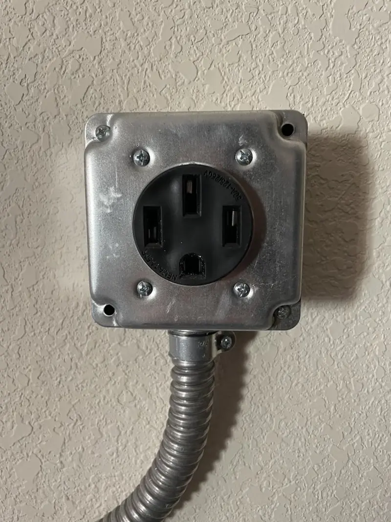 NEMA 14-50 outlet installed for Smart Home Electrical in Bastrop
